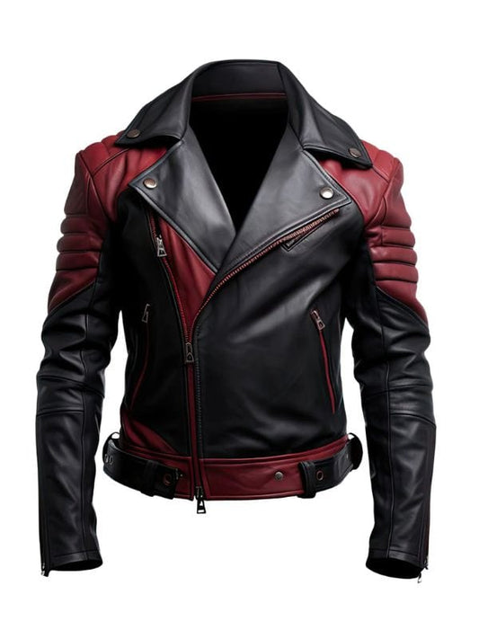 mens leather biker jacket casual style