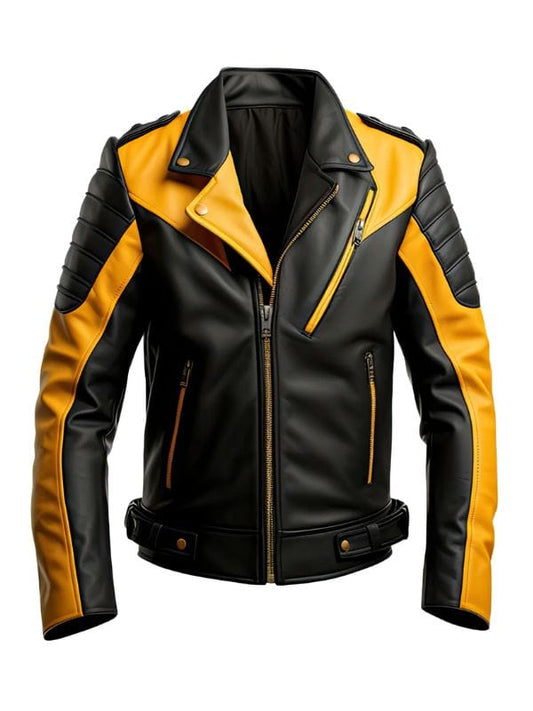 Men’s black leather biker jacket – luxury cinematic style by ArnaLuxe