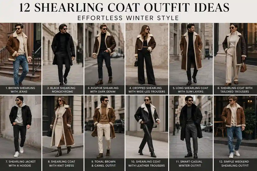 sherling coat outfit ideas