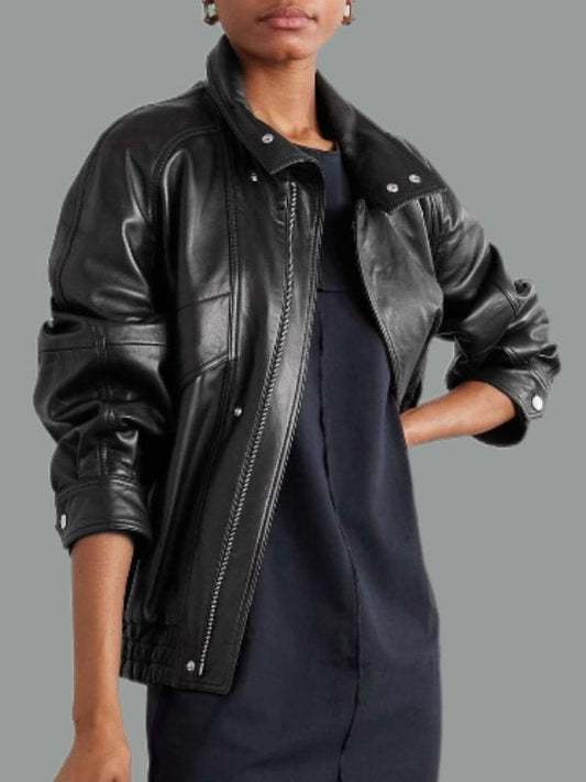 oversized leather jacket streetwear outfit style