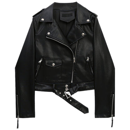 Women’s Black Biker Genuine Sheepskin Leather Jacket