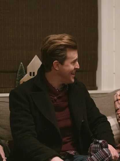 "Black wool coat inspired by Shawn Campbell in Christmas With the Campbells."