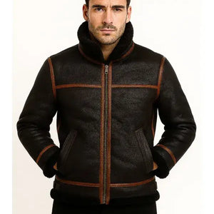 B3 Men’s Sheepskin Black Shearling Jacket