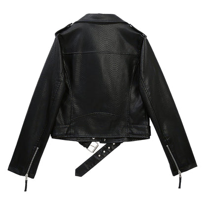 Women’s Black Biker Genuine Sheepskin Leather Jacket