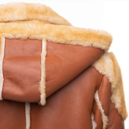 Alek’s Biker Shearling Jacket for Men – Fur Trim Leather Winter Style