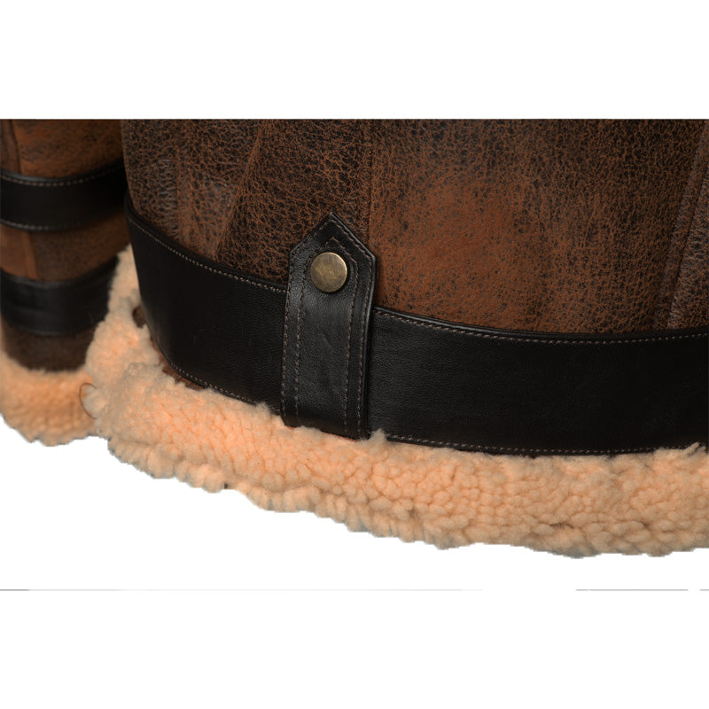 Richard’s Vintage Distressed Brown Shearling Aviator Bomber Jacket