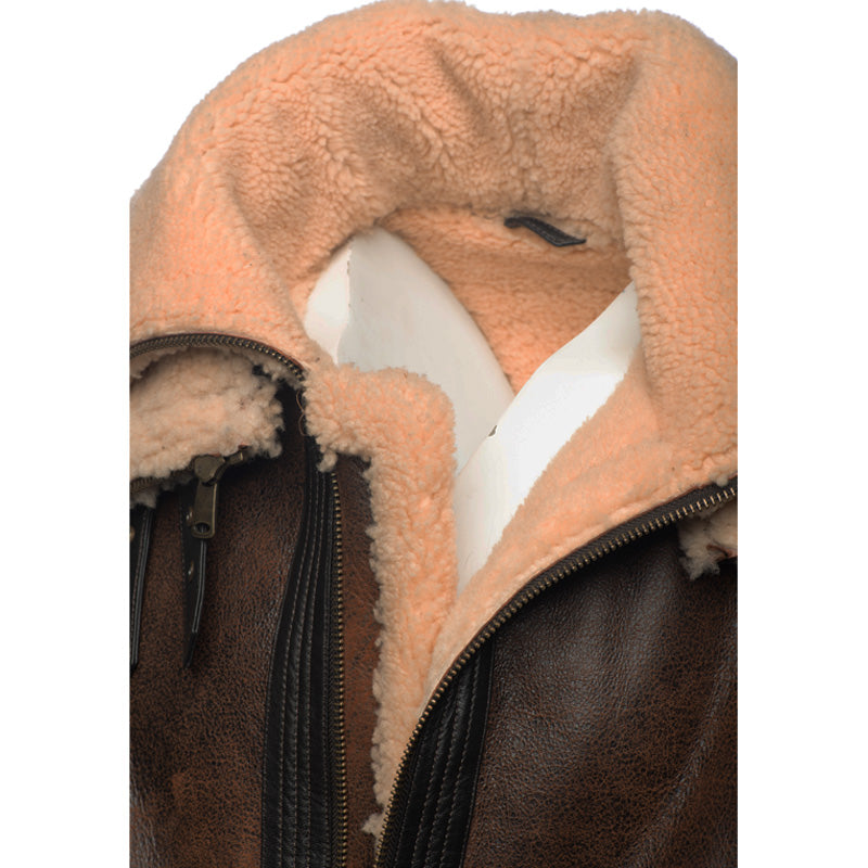 Richard’s Vintage Distressed Brown Shearling Aviator Bomber Jacket