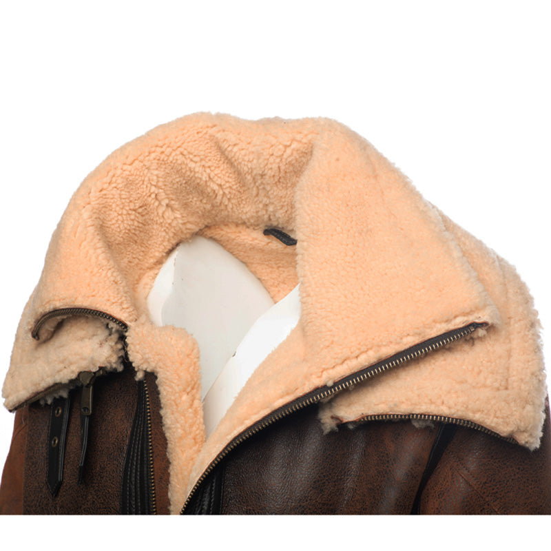 Richard’s Vintage Distressed Brown Shearling Aviator Bomber Jacket