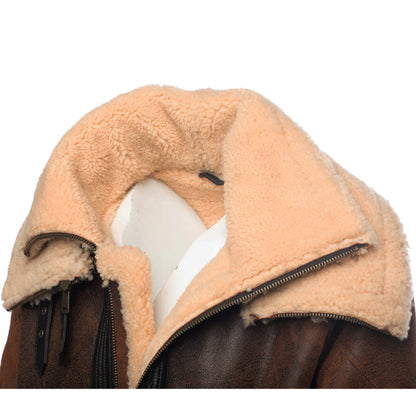 Richard’s Vintage Distressed Brown Shearling Aviator Bomber Jacket