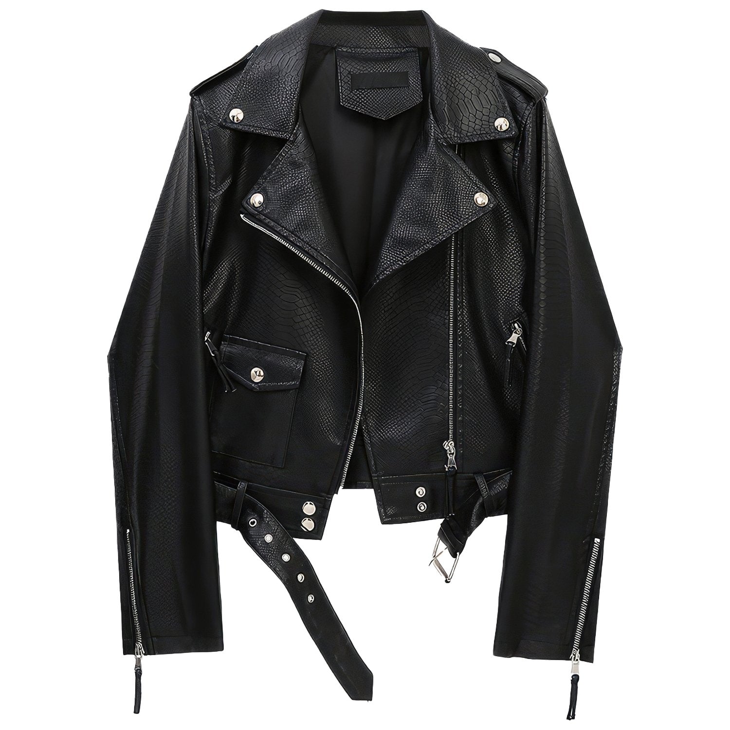 Women’s Black Biker Genuine Sheepskin Leather Jacket