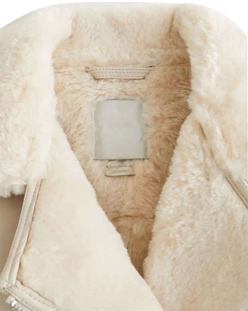 Women Faux Shearling Leather Jacket
