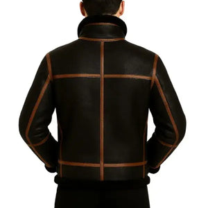 B3 Men’s Sheepskin Black Shearling Jacket