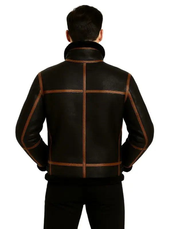 B3 Men’s Sheepskin Black Shearling Jacket