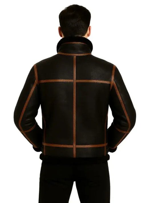 B3 Men’s Sheepskin Black Shearling Jacket