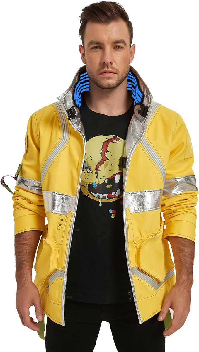 Unisex Edgerunner David Martinez Cosplay Jacket - Glowing Collar Cyberpunk Style