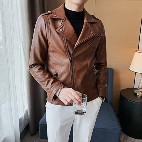 Men’s Brown Sheepskin Moto Biker Jacket – ArnaLuxe