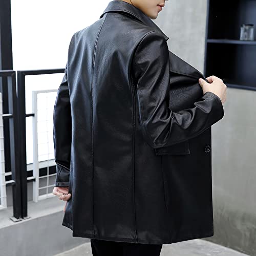 Men’s Black Sheepskin Biker Trench Coat – ArnaLuxe