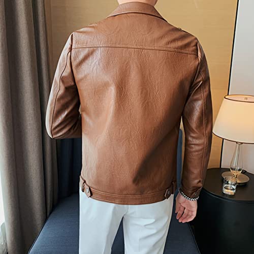 Men’s Brown Sheepskin Moto Biker Jacket – ArnaLuxe