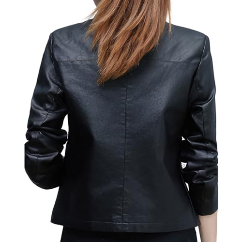 Women’s Black Quilted Sheepskin Biker Jacket with Faux Fur Hood – Arna Luxe
