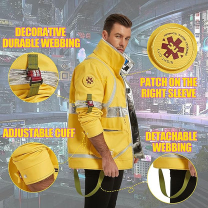 Unisex Edgerunner David Martinez Cosplay Jacket - Glowing Collar Cyberpunk Style