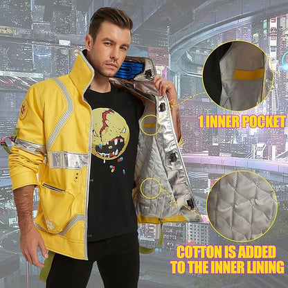 Unisex Edgerunner David Martinez Cosplay Jacket - Glowing Collar Cyberpunk Style