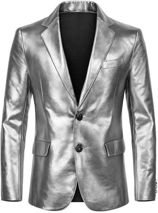 Papa V Inspired Cosplay Jacket | Ghost Band Pope V Costume | Metallic Gray Faux Leather Gothic Punk Outfit