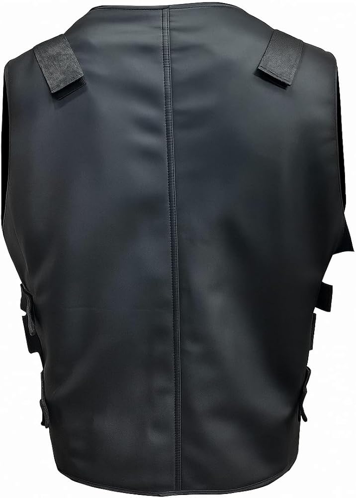 Men's Punishar Season 2 Skull Frank Castle Motorcycle Black Real Leather Vest Cosplay Costume-Gift For Him