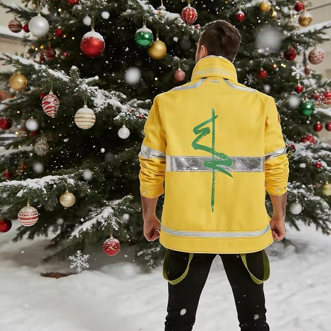 Unisex Edgerunner David Martinez Cosplay Jacket - Glowing Collar Cyberpunk Style