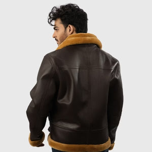 Men’s Flying Sheepskin Shearling Bomber Jacket