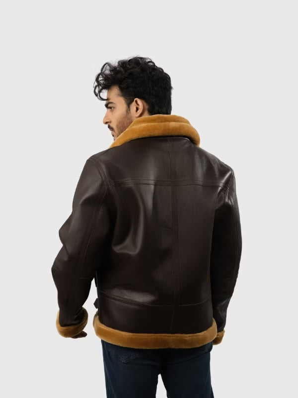 Men’s Flying Sheepskin Shearling Bomber Jacket
