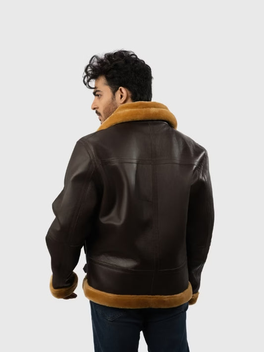Men’s Flying Sheepskin Shearling Bomber Jacket