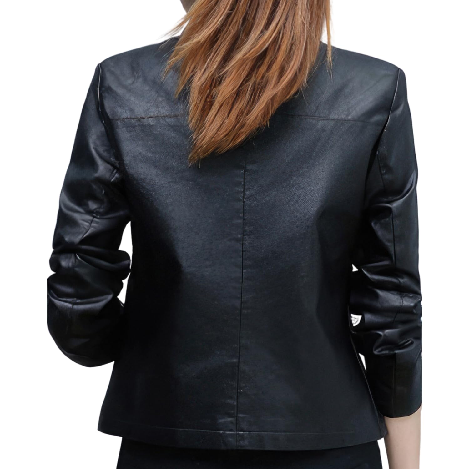 Women’s Black Quilted Sheepskin Biker Jacket with Faux Fur Hood – Arna Luxe