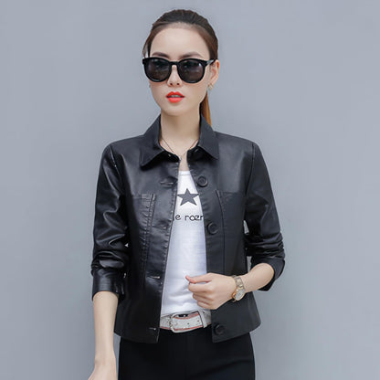 Women’s Black Quilted Sheepskin Biker Jacket with Faux Fur Hood – Arna Luxe