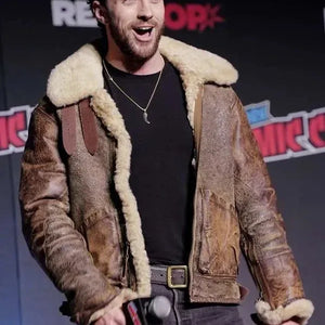 Aaron Taylor-Johnson Comic Con Shearling Jacket