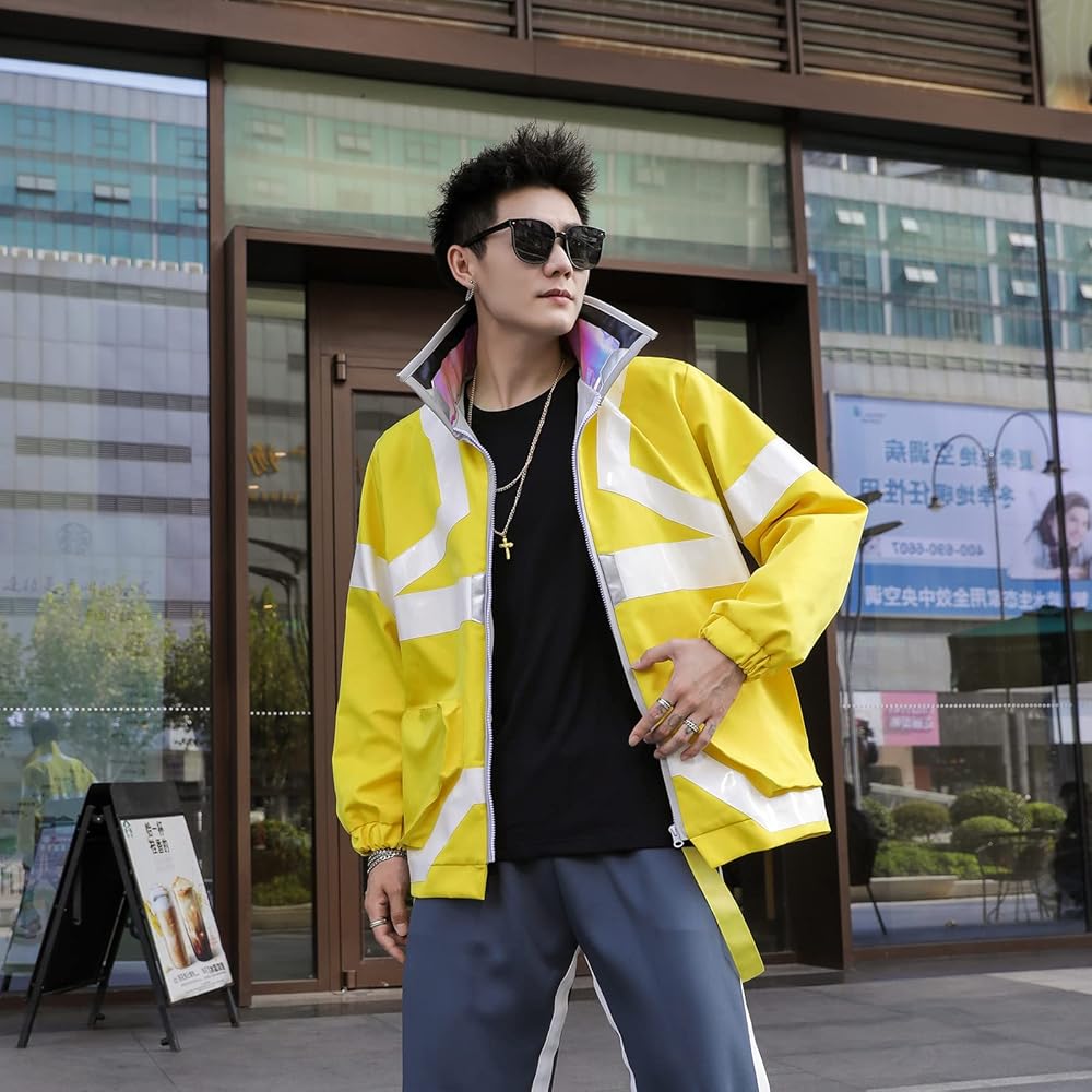 SHOWADAY Cyberpunk Jacket Streetwear Fashion Coat Edge Runner David Sweatshirt Cosplay Coat