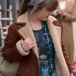 Nora Ted Lasso S03 Brown Shearling Jacket