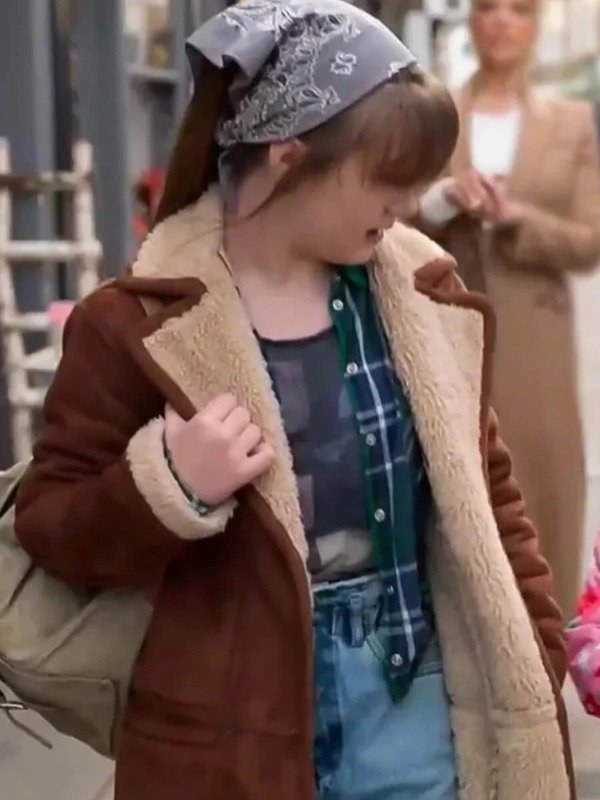 Nora Ted Lasso S03 Brown Shearling Jacket