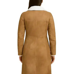 Alina Brown Leather Shearling Coat
