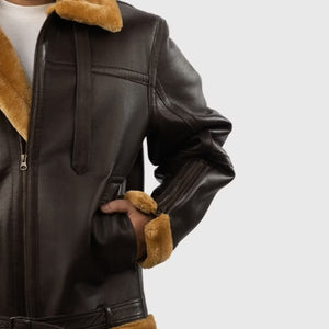 Men’s Flying Sheepskin Shearling Bomber Jacket