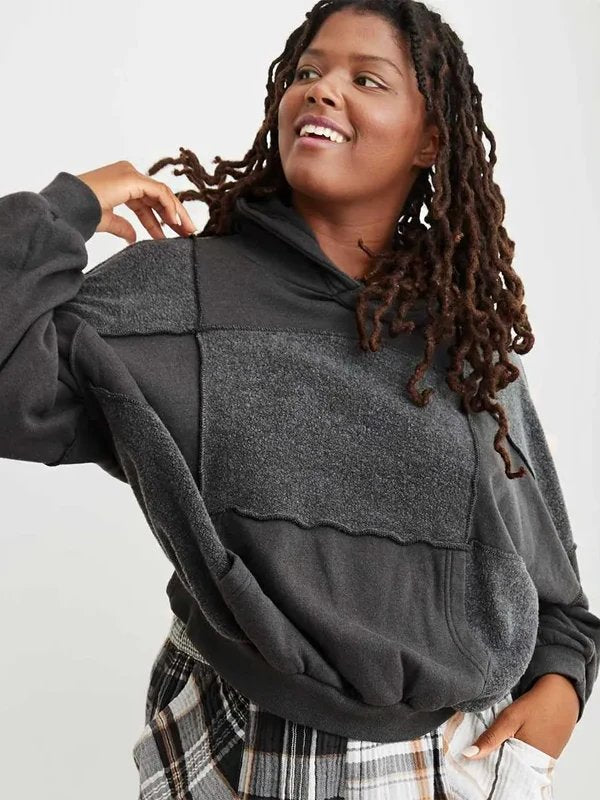 Aerie Sherpa Patchwork Hoodie