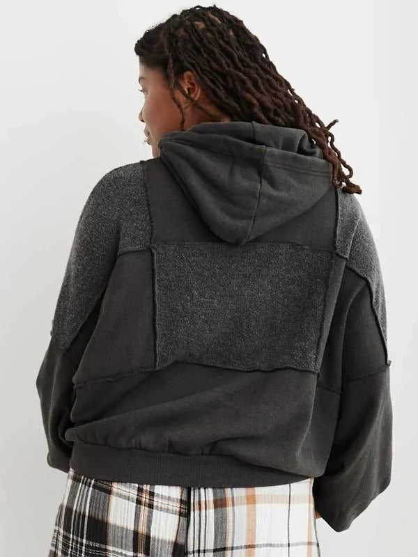 Aerie Sherpa Patchwork Hoodie