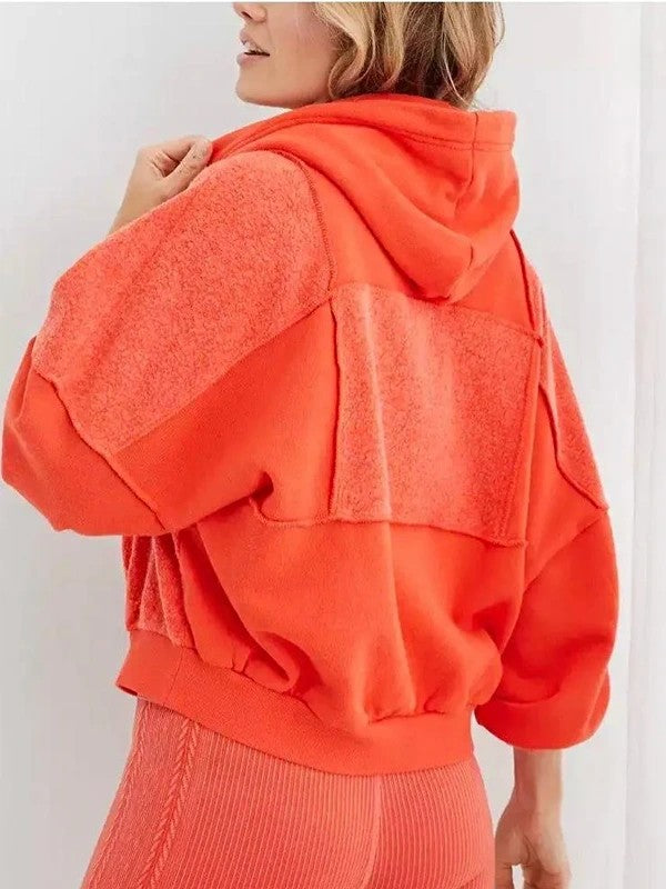 Aerie Sherpa Patchwork Hoodie
