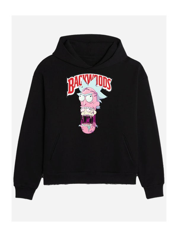 rick backwoods joker hoodie black streetwear style
