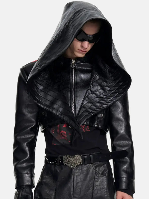 Bat Hat Hooded Short Jacket