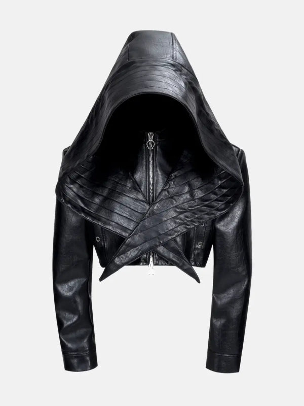 Bat Hat Hooded Short Jacket