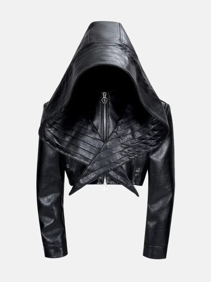 Bat Hat Hooded Short Jacket