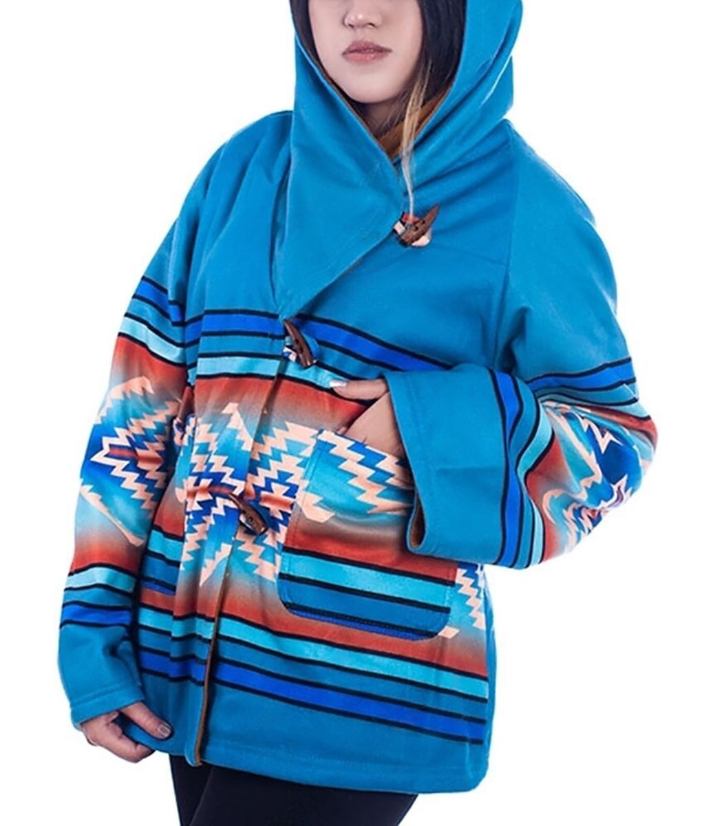 Beth Dutton Blue Poncho Coat - Yellowstone Kelly Reilly Hooded Style