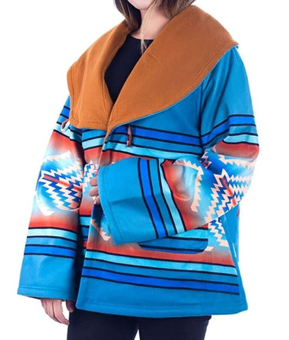 Beth Dutton Blue Poncho Coat - Yellowstone Kelly Reilly Hooded Style