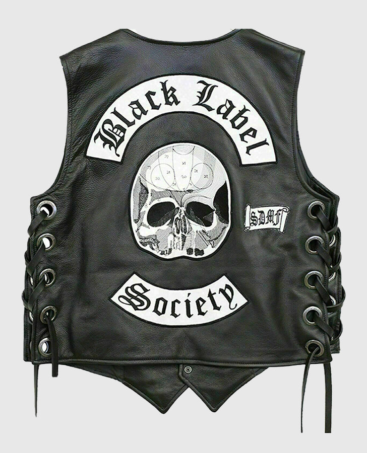 Men's Black Label Society Doom Leather Biker Vest