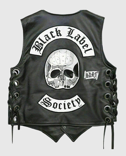 Men's Black Label Society Doom Leather Biker Vest